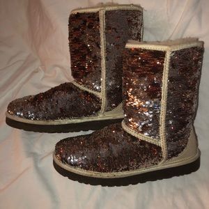 bronze/gold sequins Uggs